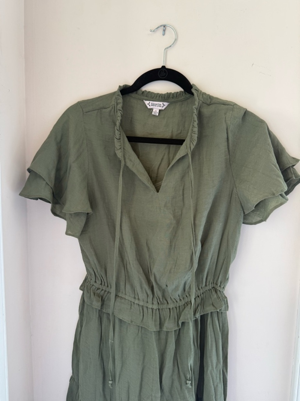 Nanette Lepore Flowy Tiered Maxi Dress With Slip Dress liner. Size 10 NWT Sage